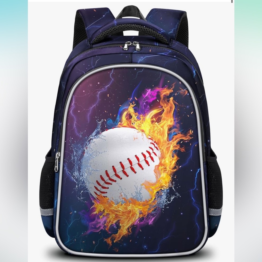 Baseball Backpack for School, Travel Bookbag for Boys, Waterproof Backpack.